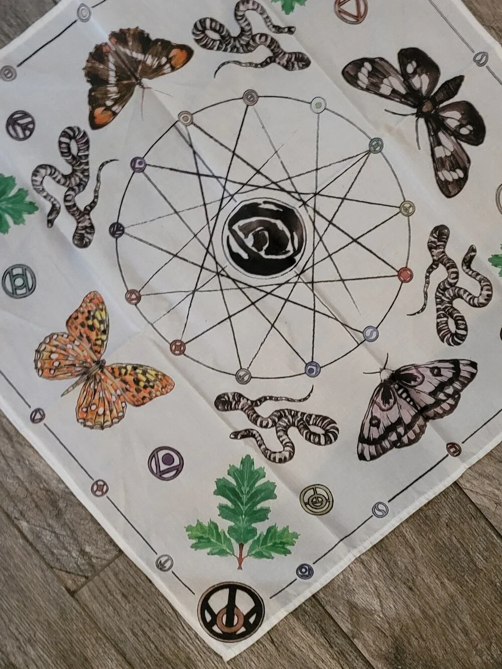 Indigofera x Coyote Thunder Forestcity Bandana Neckerchief Artist Obi Kaufman
